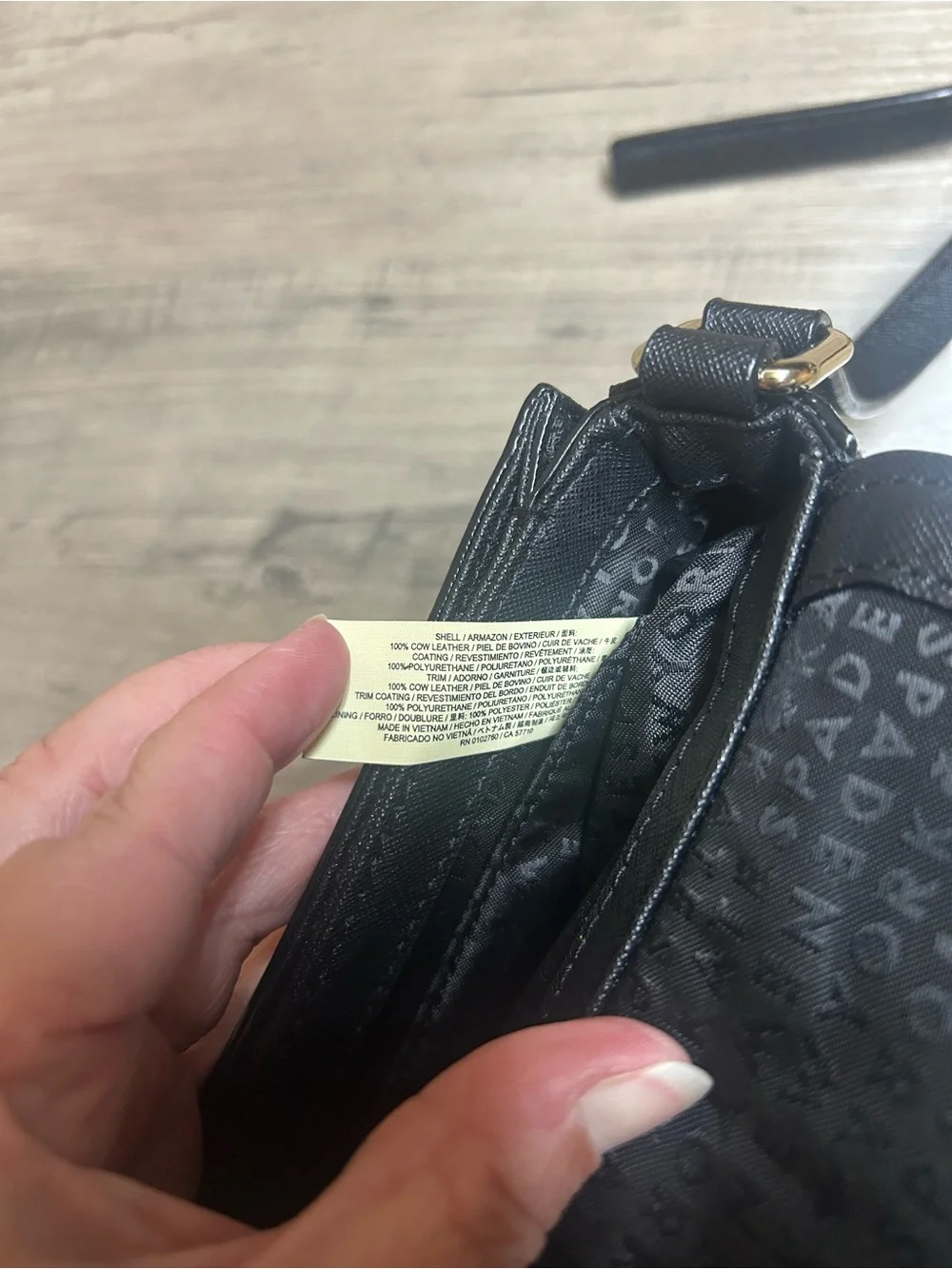kate spade Black Saffiano Crossbody Bag with Gold Hardware